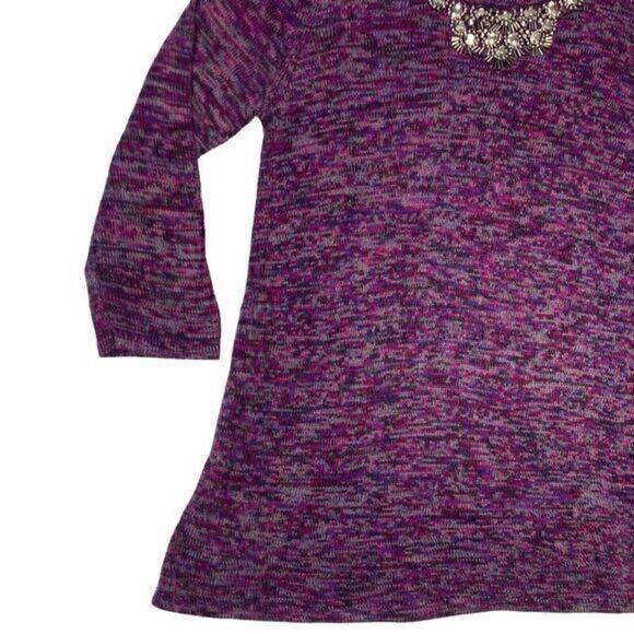 Cable & Gauge Sweater Womens Size M Rhinestone Beaded Embroidered Tunic Bohemian - Picture 4 of 16